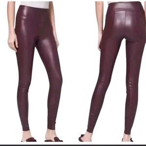 White House Black Market Cabernet Faux Leather Leggings Size 00